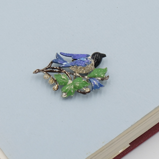Vintage Early Bird in the nest Dress Clip 1930s