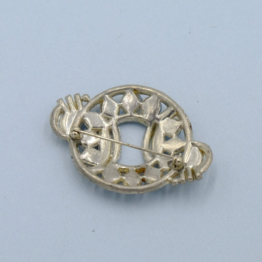 Vintage Faux Moonstone Art Deco Brooch 1930s
