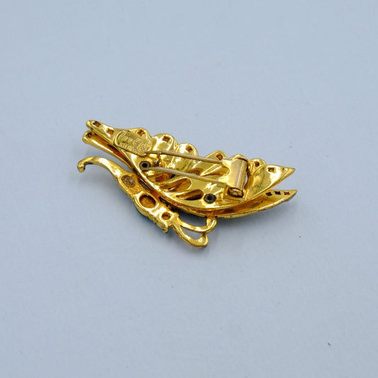 CoroCraft Sterling Butterfly Dress Clip 1940s