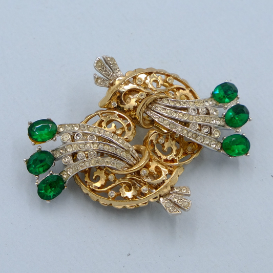 Vintage Coro Duette Sterling Brooch 1940s