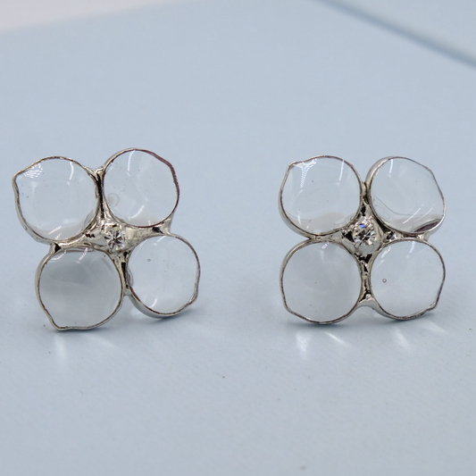 Moans Couture Clear Glass Earrings