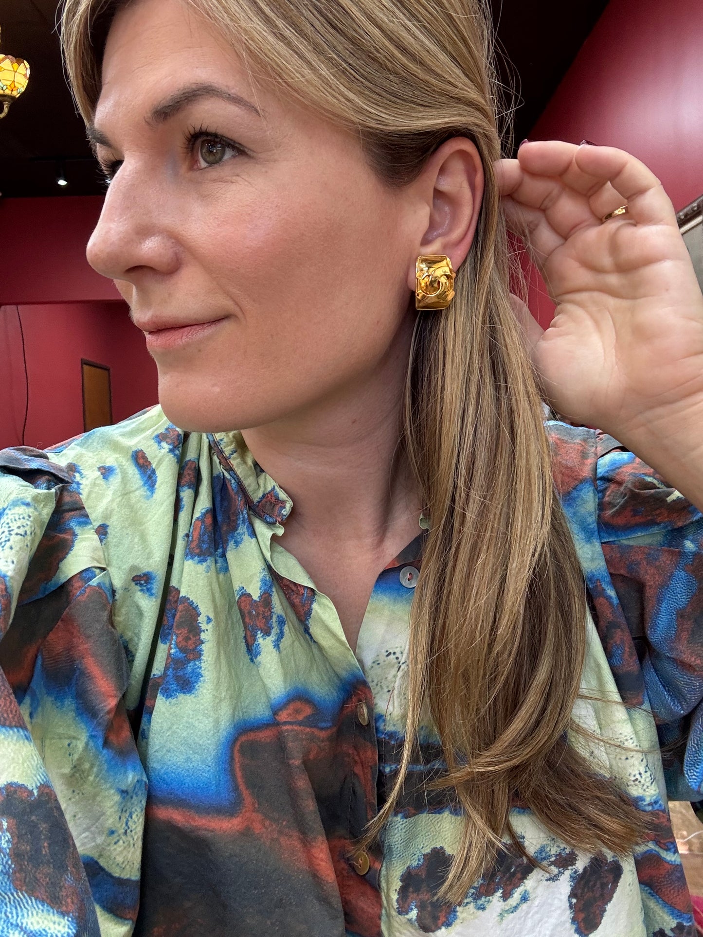 Vintage Chanel Logo Earrings 1995