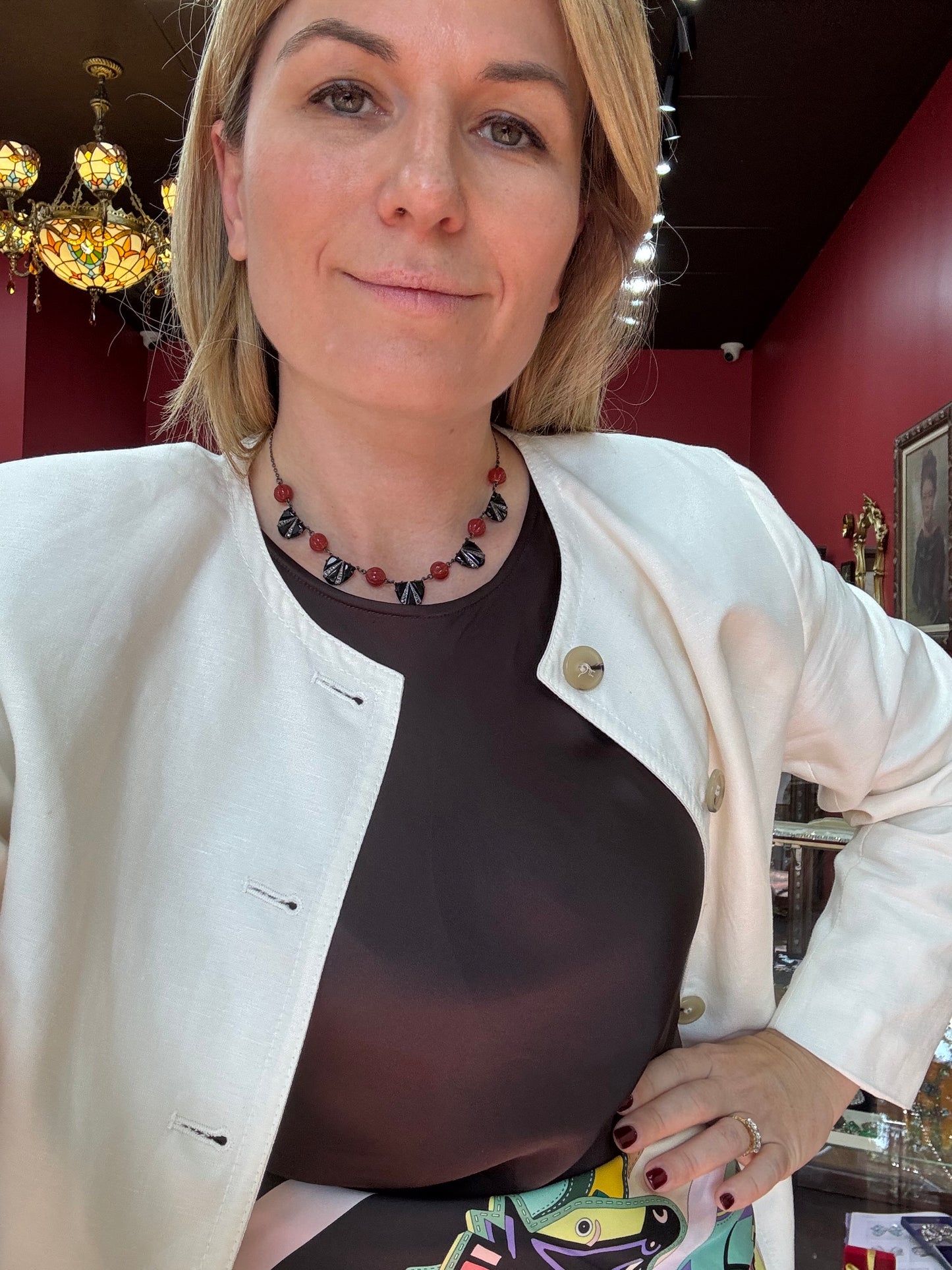 Vintage Czech Art Deco Signed Necklace 1920s