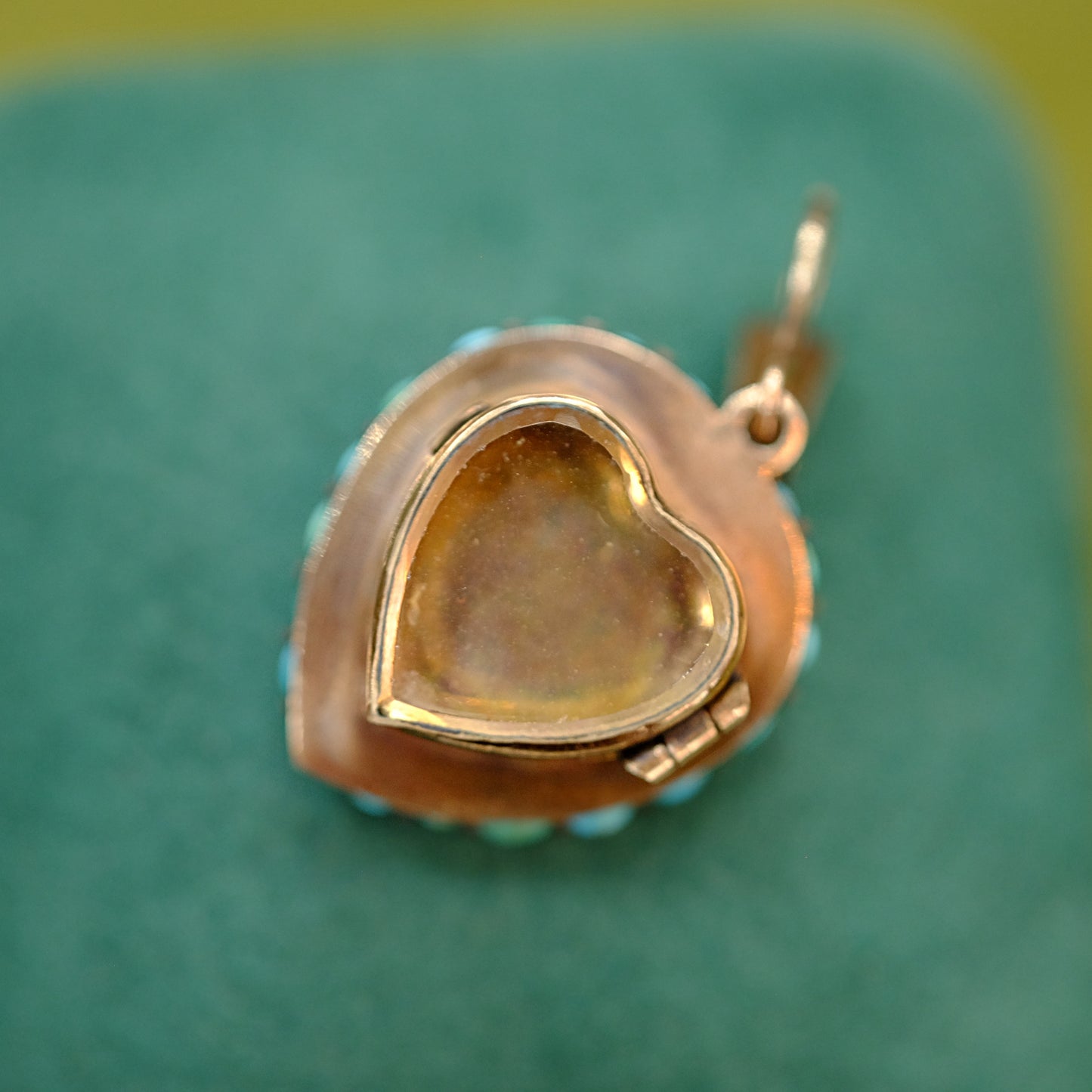 Victorian Turquoise Cluster Heart Locket