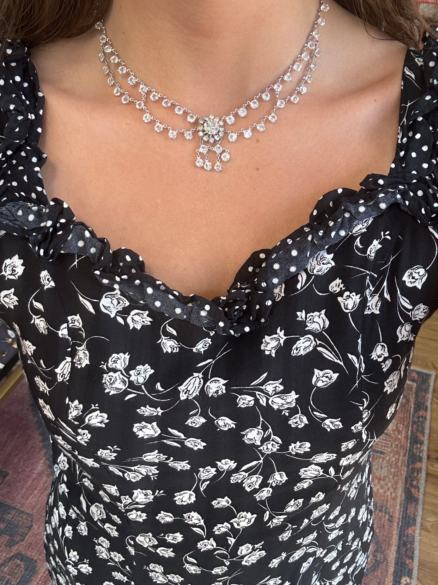 Art Deco Paste Dangle Necklace