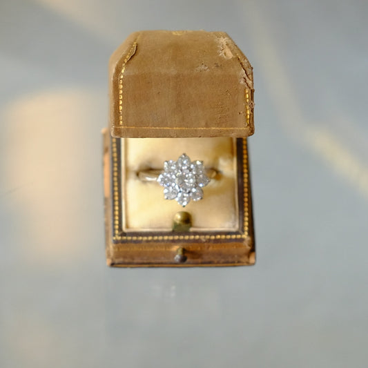 Antique Cluster Old European Cut Diamond Ring 2.4 ct