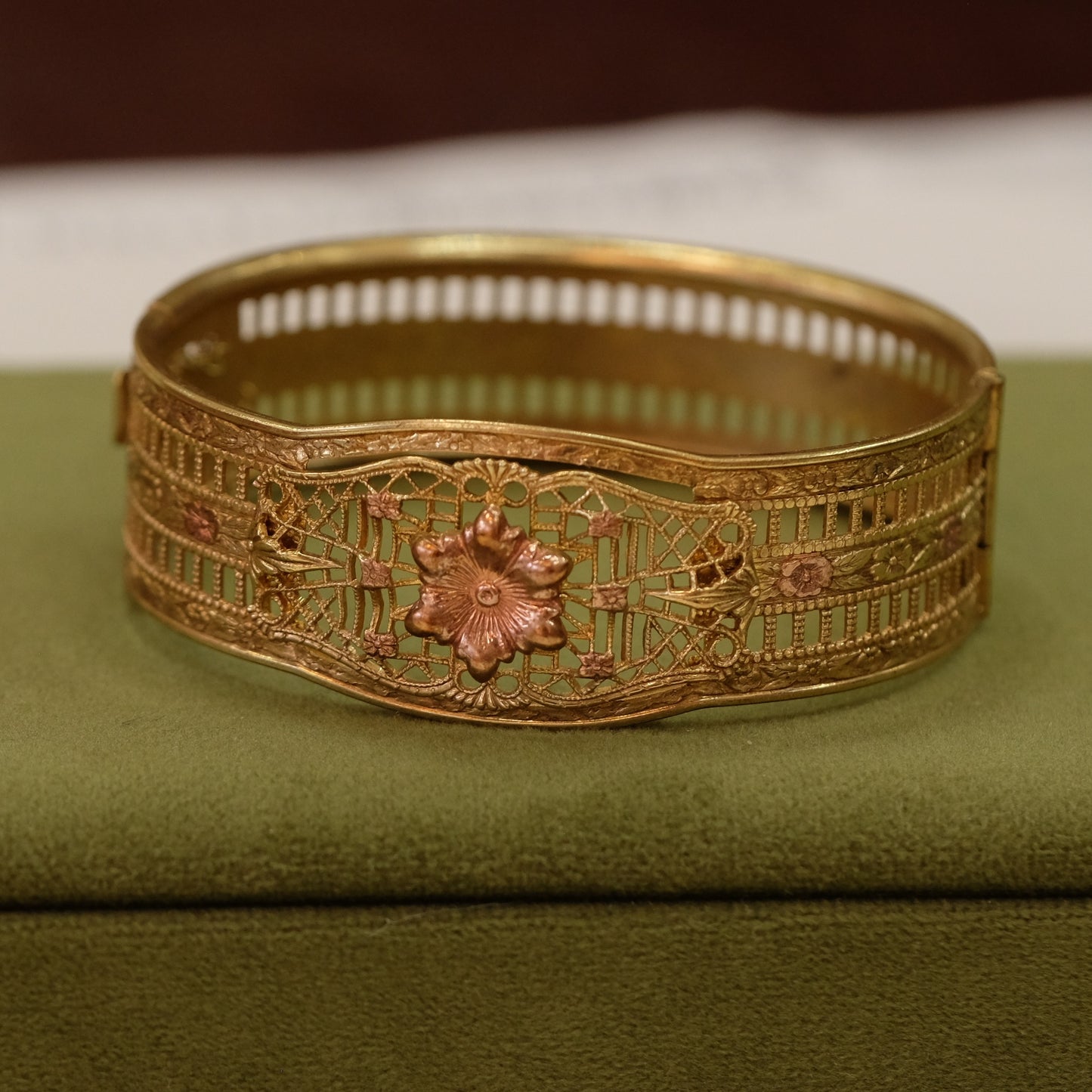 Victorian Gold Filled Filigree Bracelet