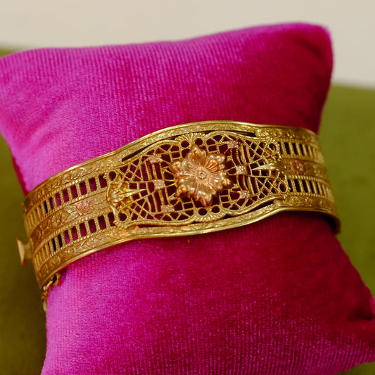Victorian Gold Filled Filigree Bracelet