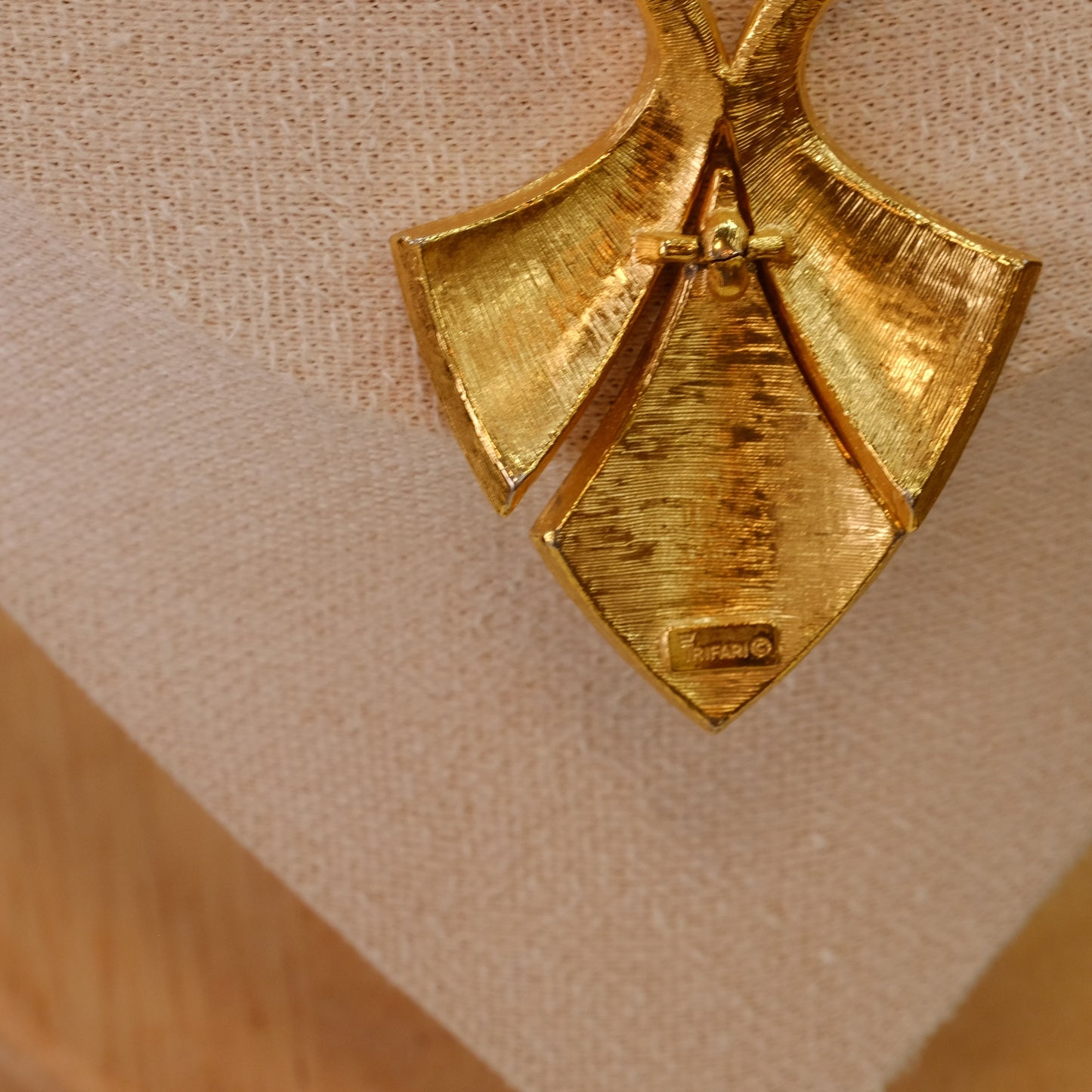 Trifari Gold Tone Textured Necklace 1970s