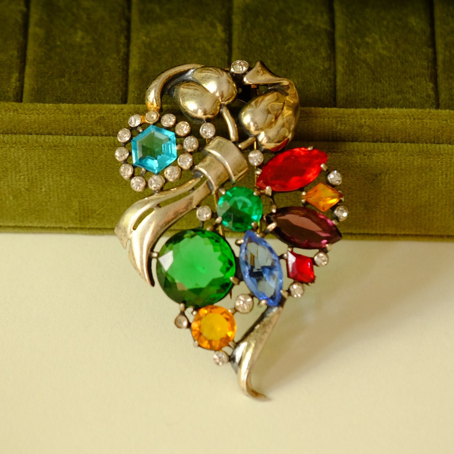 Vintage Eisenberg Sterling Floral Dress Clip 1940s