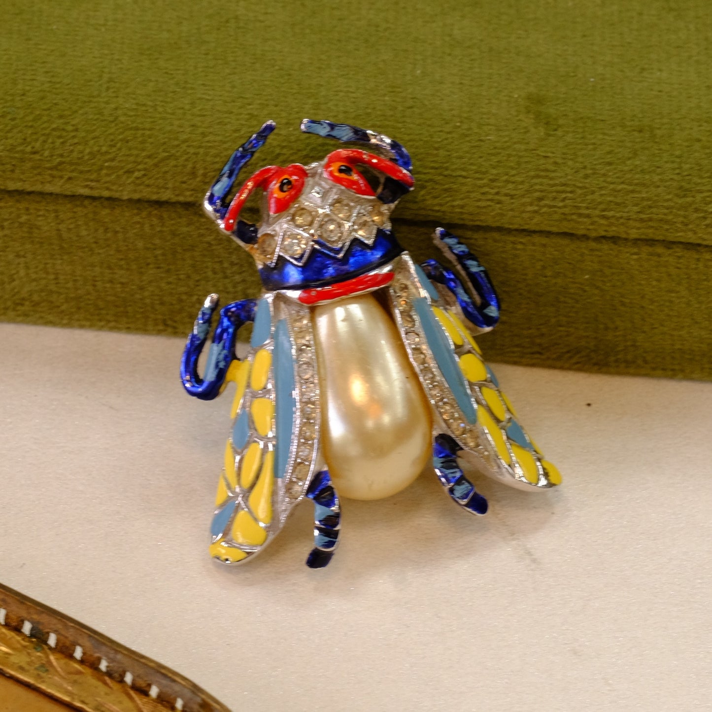 Early 1930s Enamel Bug Dress Clip