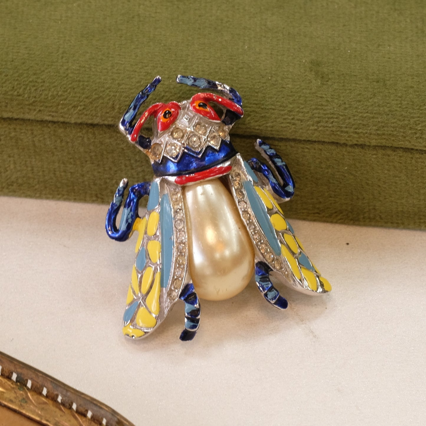 Early 1930s Enamel Bug Dress Clip