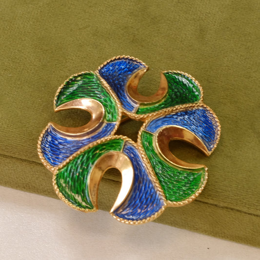 Trifari Maltese Enamel Cross Brooch 1960s