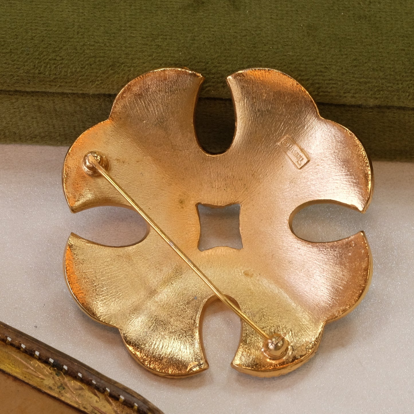Trifari Maltese Enamel Cross Brooch 1960s