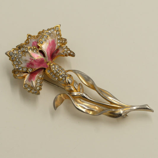 Marcel Boucher Carnation Enamel Brooch 1940s