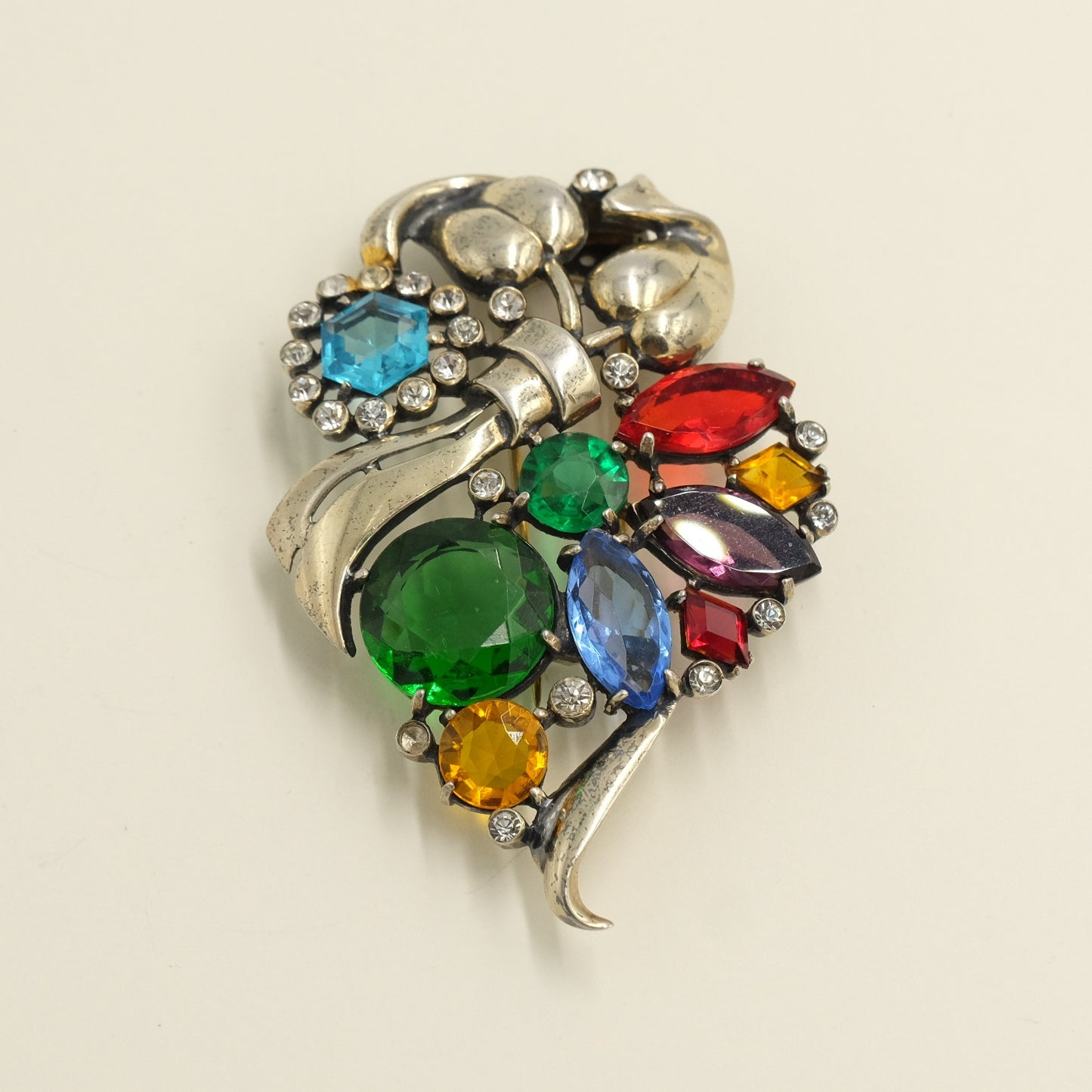 Vintage Eisenberg Sterling Floral Dress Clip 1940s