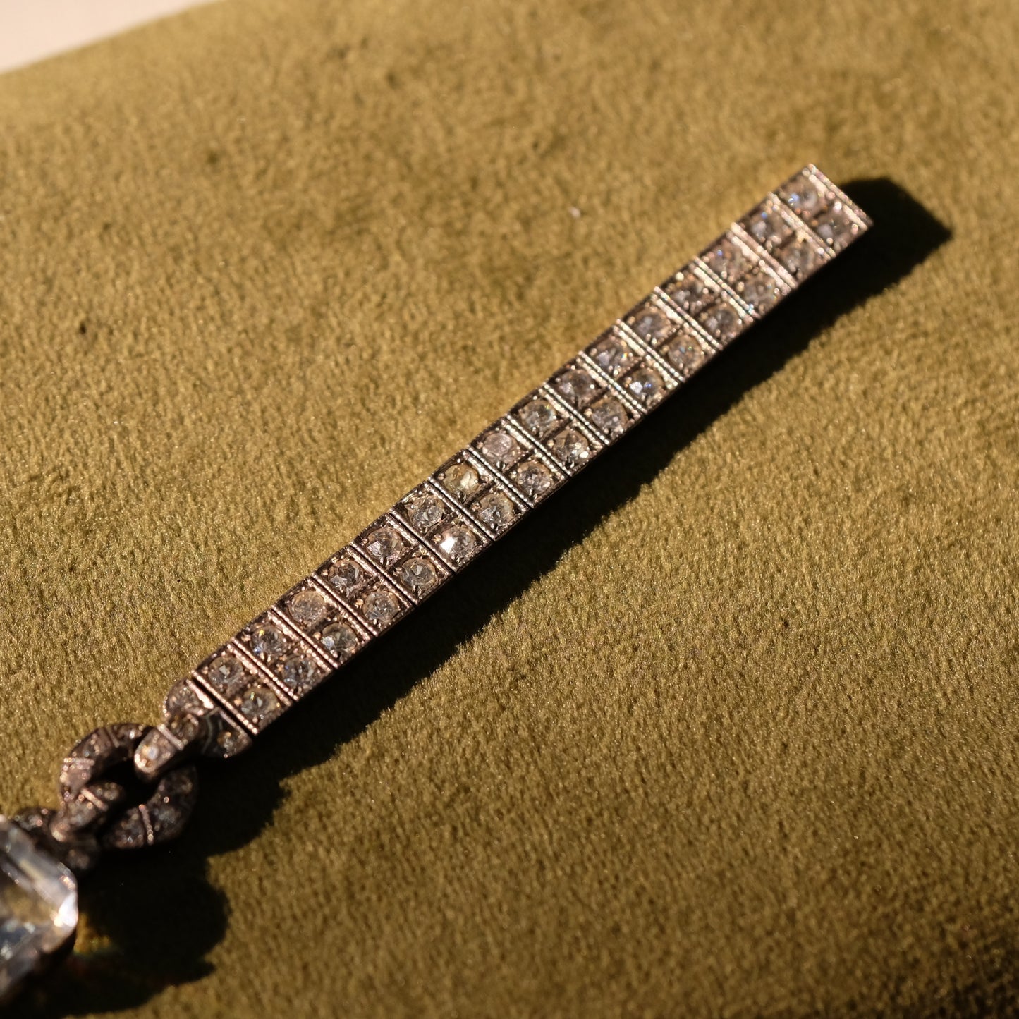 Art Deco 1920 Sterling Faux Diamond Bar Bracelet