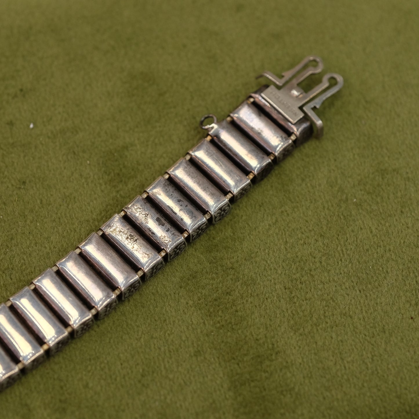 Catamor Sterling Invisible Set Rhinestone Bracelet 1920s