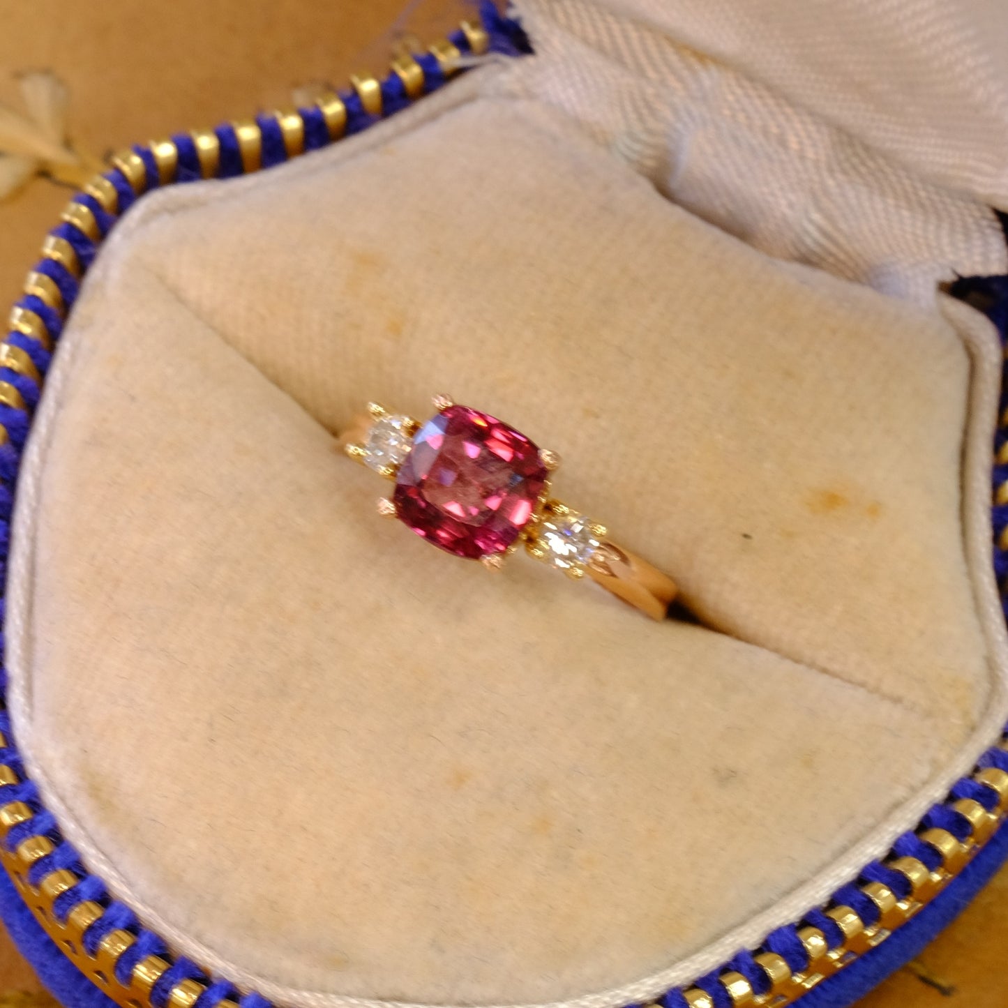 14K Gold Tourmaline Diamond Ring