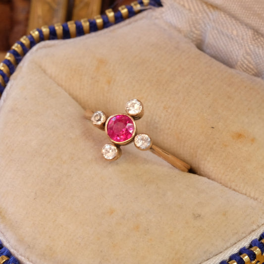10K Gold Ruby and Topaz Ring
