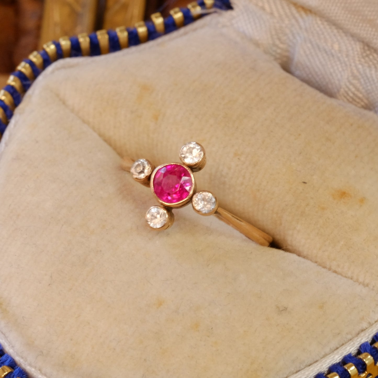 10K Gold Ruby and Topaz Ring