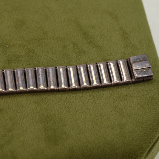 Sterling L & M invisible set blue and clear rhinestone bracelet 1920s