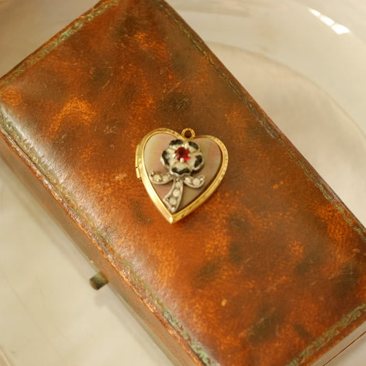 Tiny heart Shaped Gold filled Locket 1910s