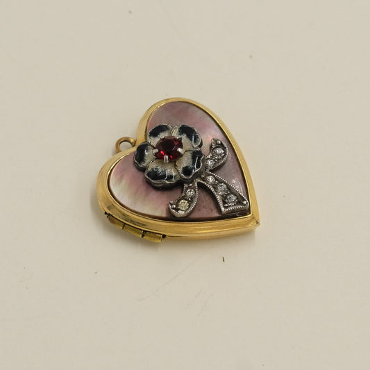 Tiny heart Shaped Gold filled Locket 1910s