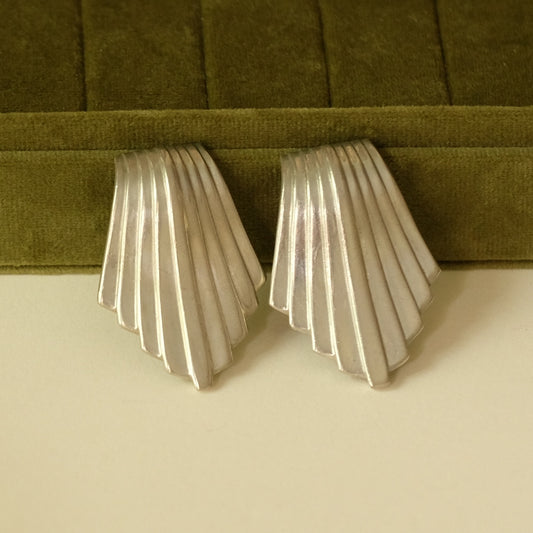 Ben Amun Geometrical Shaped Clip On Earrings 1980s