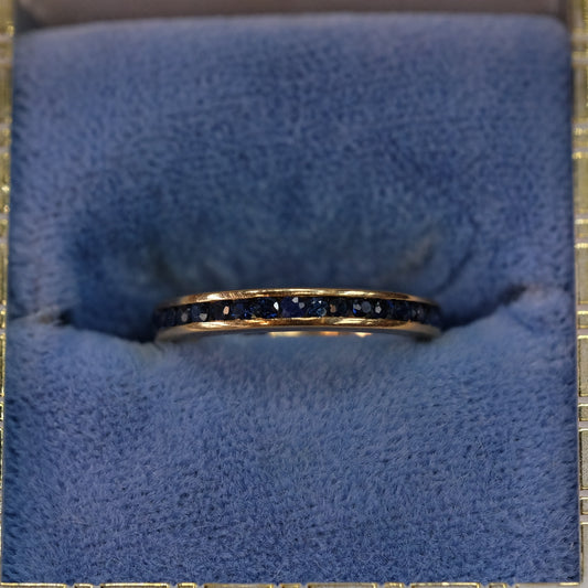 14K Yellow Gold Sapphire Eternity ring