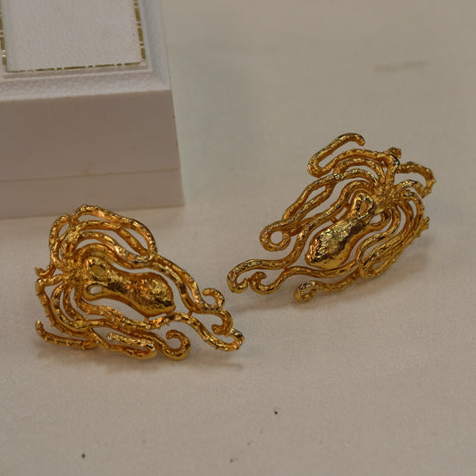 18K Gold Lalaounis Clip on Earrings 25.82 gr