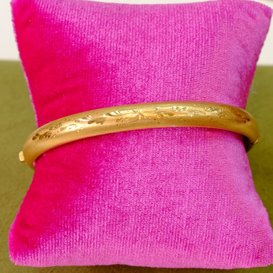 Victorian Gold Filled Ornate Bangle Bracelet