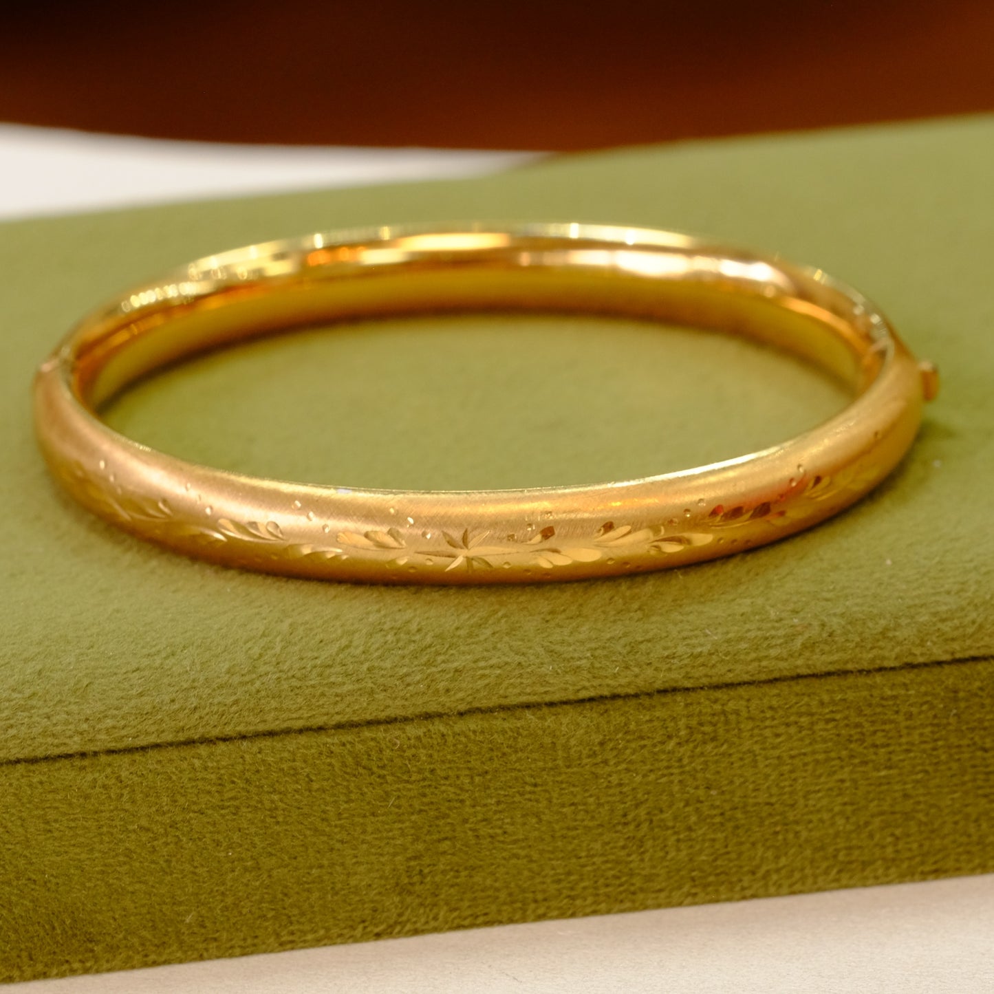 Victorian Gold Filled Ornate Bangle Bracelet