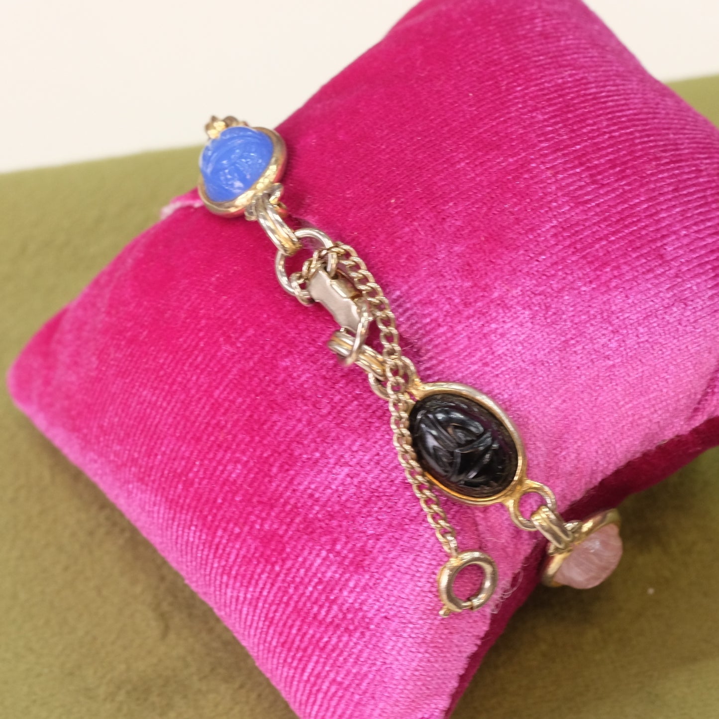 Vintage Scarab Revival Bracelet 1970s