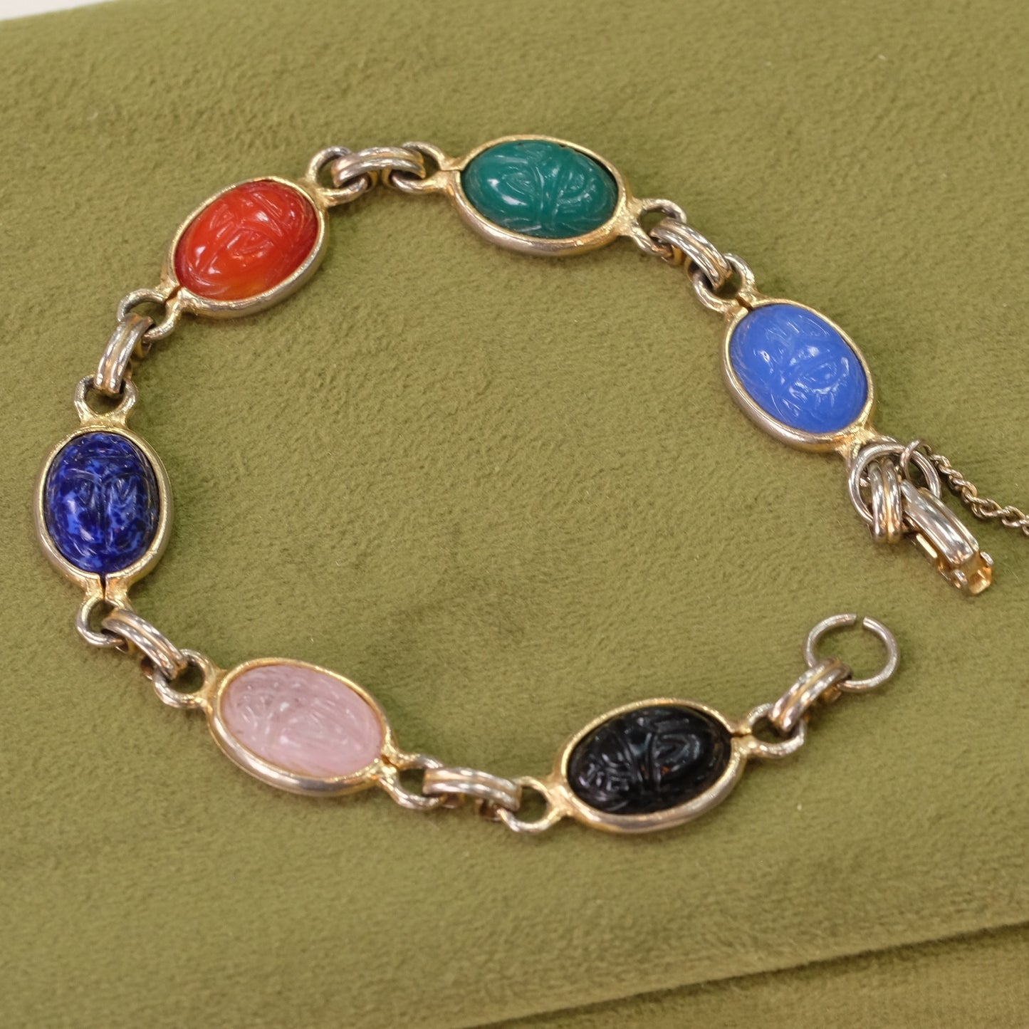 Vintage Scarab Revival Bracelet 1970s