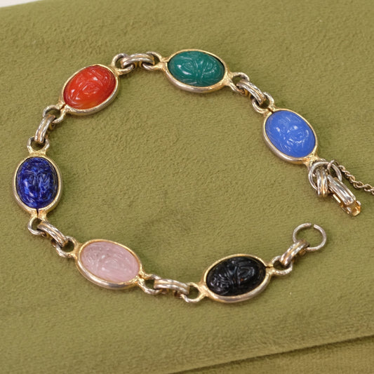 Vintage Scarab Revival Bracelet 1970s
