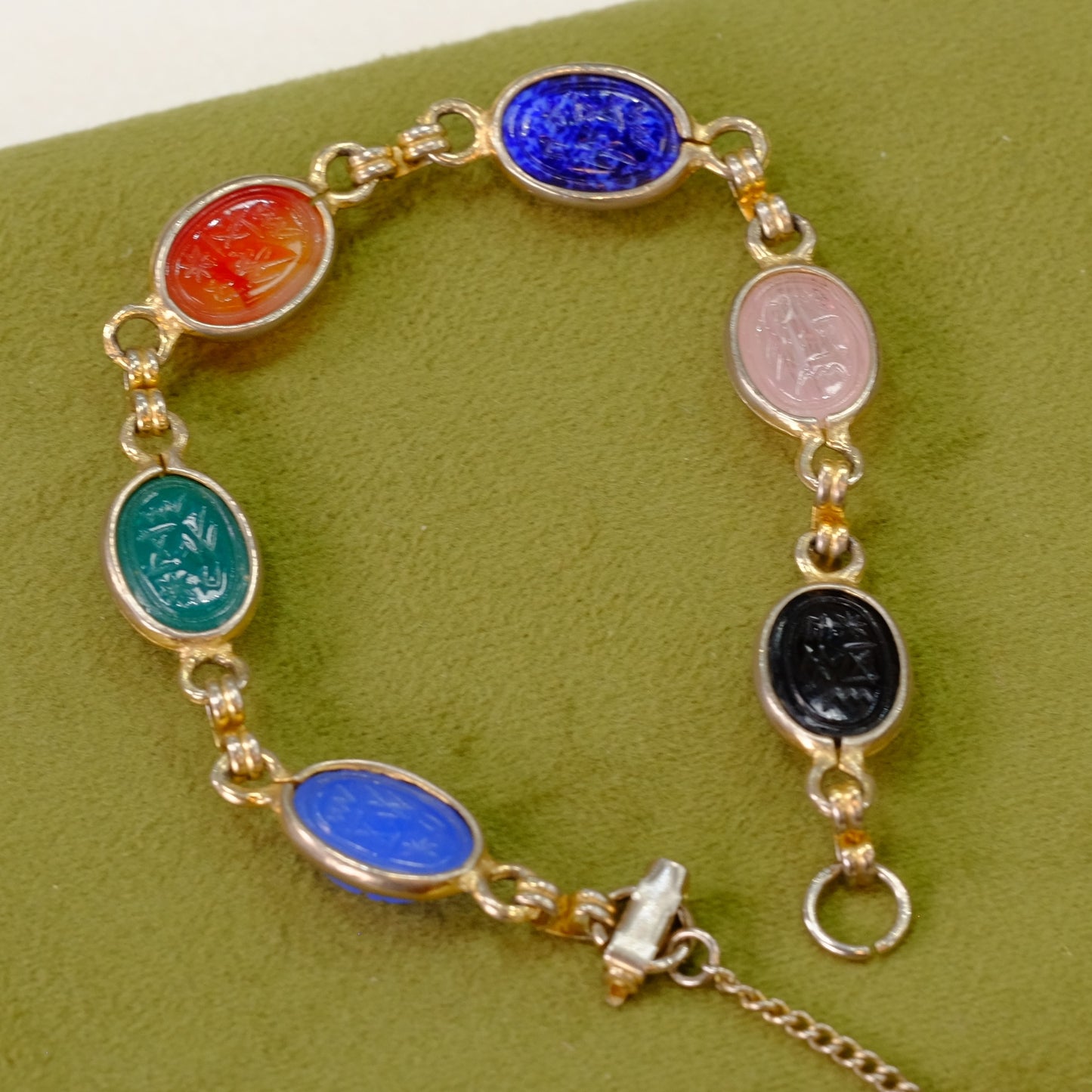 Vintage Scarab Revival Bracelet 1970s