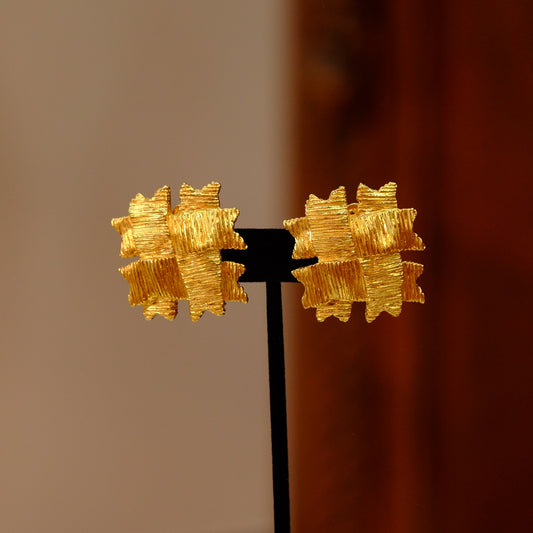 Statement Les Bernard Clip on Earrings 1990s