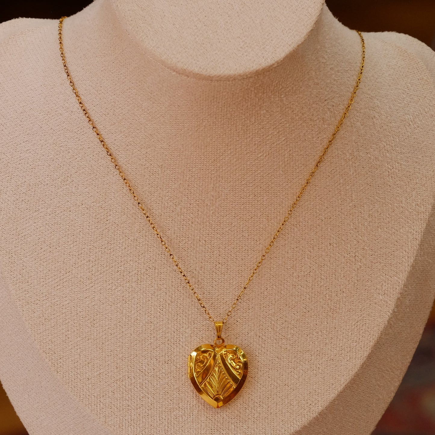 Gold Filled Heart Locket on Chain