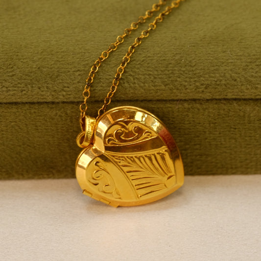 Gold Filled Heart Locket on Chain