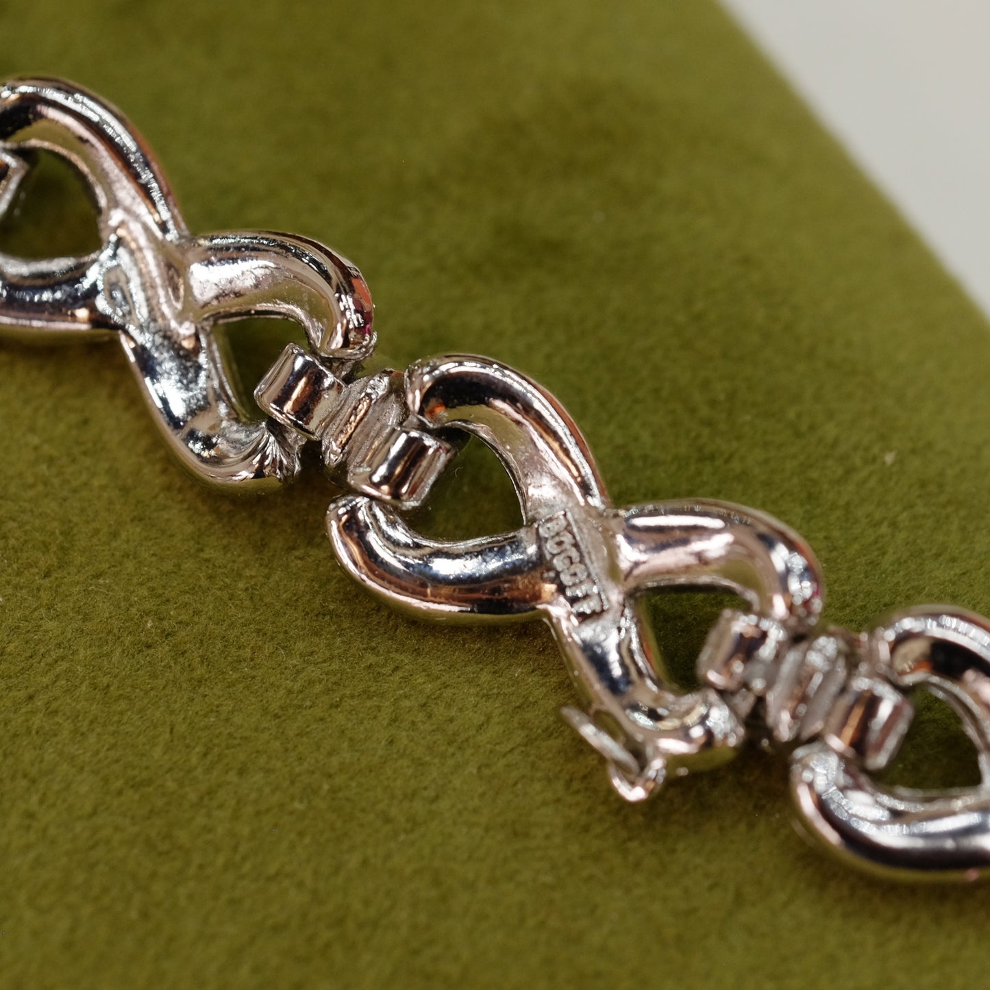 Bogoff clear and blue rhinestone bracelet 1950s