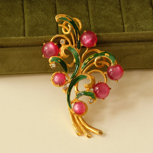Vintage Pot Metal Berry Brooch 1930s