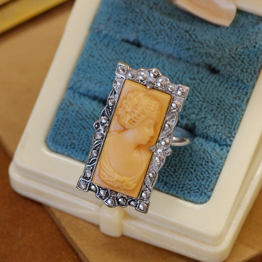 Silver 800 Cameo Ring