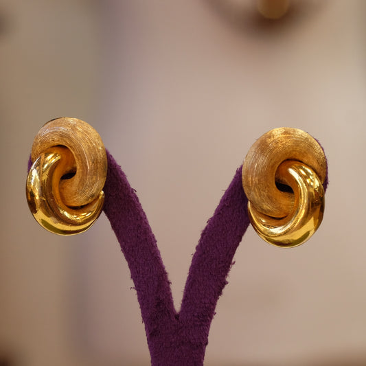 Christian Dior gold tone clip on earrings 1990s