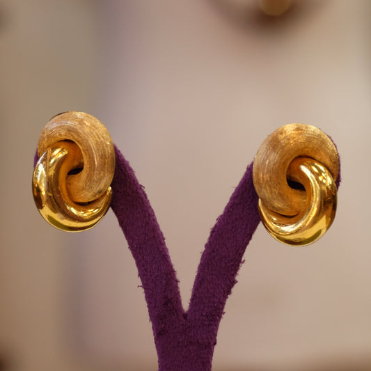Christian Dior gold tone clip on earrings 1990s
