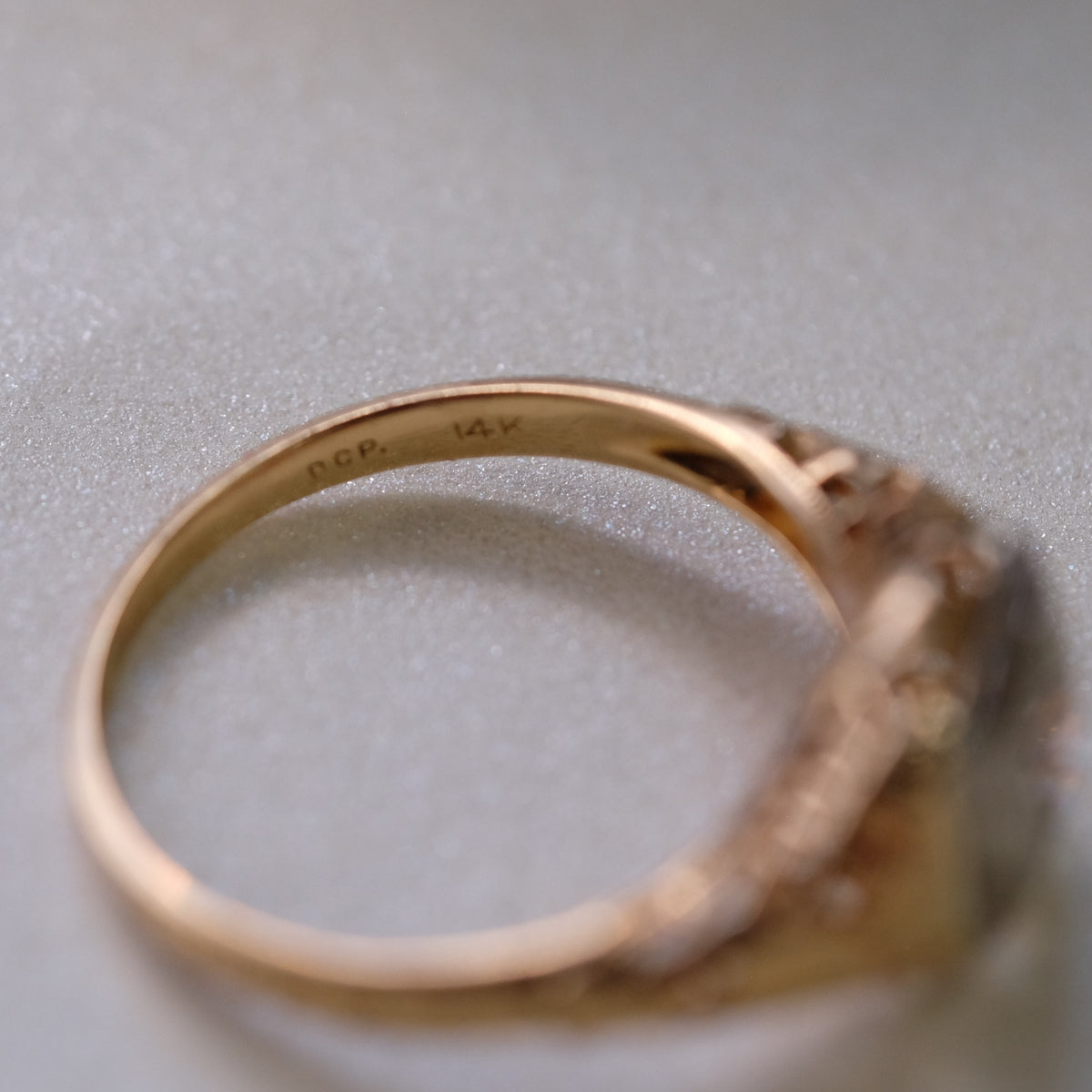 14K Yellow Filigree Diamond Ring