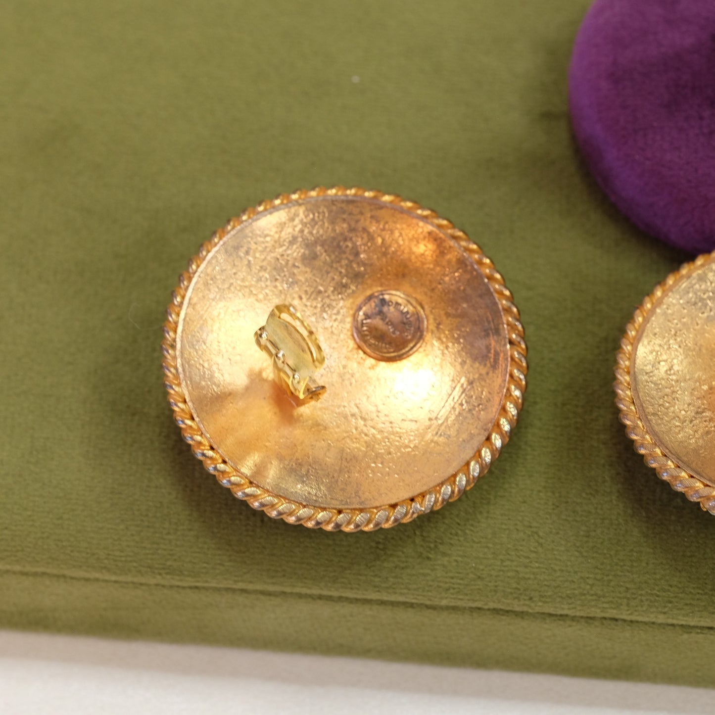 Dominique Aurentis Couture Gripoix Clip on Earrings 1980s