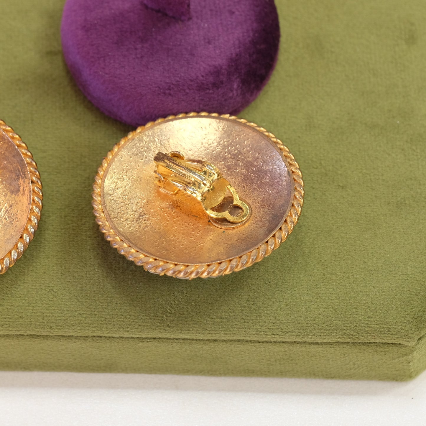 Dominique Aurentis Couture Gripoix Clip on Earrings 1980s