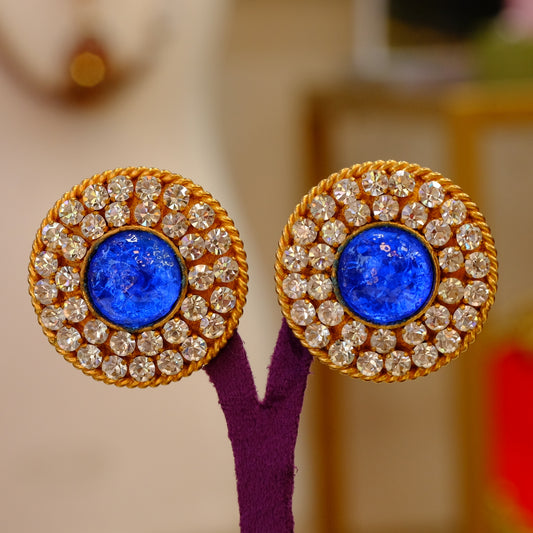 Dominique Aurentis Couture Gripoix Clip on Earrings 1980s