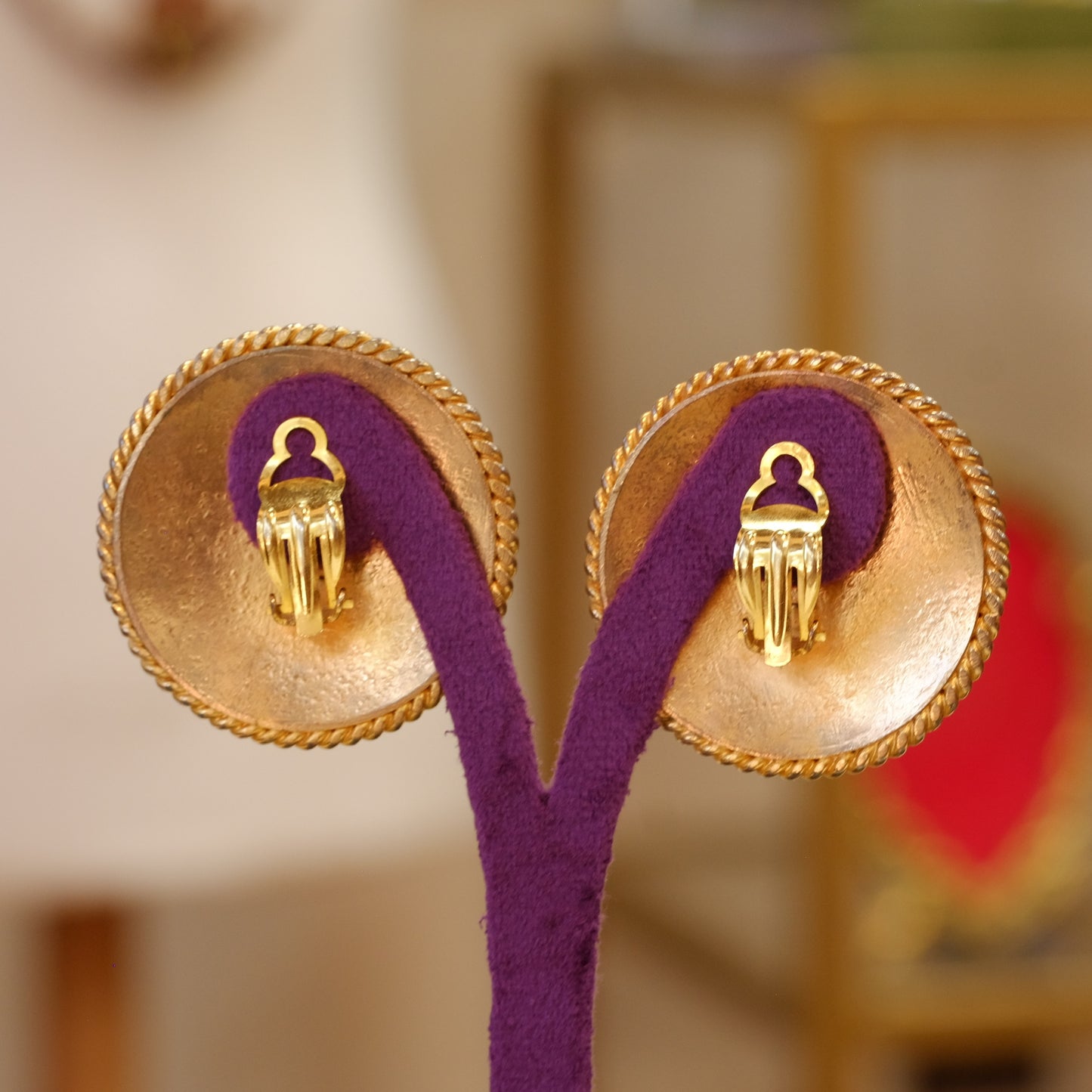 Dominique Aurentis Couture Gripoix Clip on Earrings 1980s